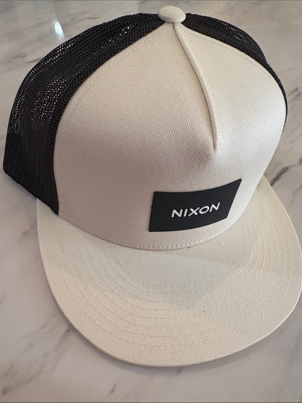 Nixon Two-Tone White Front Black Mesh Trucker Hat - Picture 5 of 5